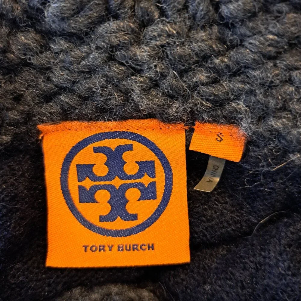 Tory Burch Angelina Turtleneck Sweater Gray Size Small Alpaca Blend